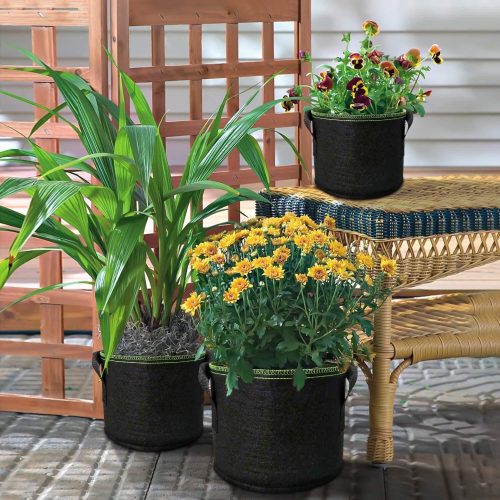 5-Pack Gallons Plant Grow Bag Flower Container Pots with Handles Garden Planter