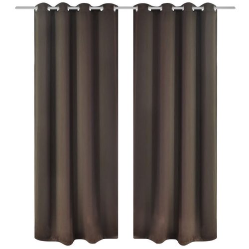 2 pcs Blackout Curtains with Metal Rings 135 x 245 cm
