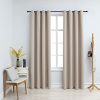 Blackout Curtains with Metal Rings 2 pcs 140×245 cm