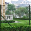 Chain Link Fence with Posts Steel Green
