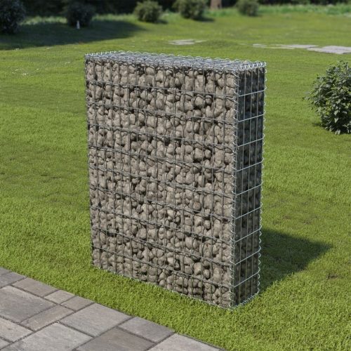Gabion Wall with Covers Galvanised Steelcm