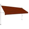 Manual Retractable Awning Orange and Brown