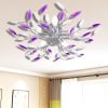 Ceiling Lamp Acrylic Crystal Leaf Arms 3 E14 Bulbs