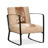 Lounge Chair Genuine Leather and Canvas