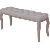 Bench Linen Solid Wood 110x38x48 cm