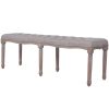 Bench Linen Solid Wood 150x40x48 cm