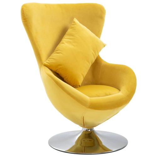 Swivel Egg Chair with Cushion Small Velvet