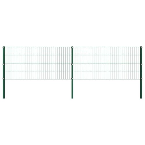 Fence Panel with Posts Iron Green