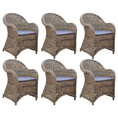 Outdoor Chairs with Cushions Natural Rattan