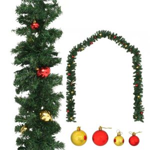 Christmas Garland Decorated with Baubles