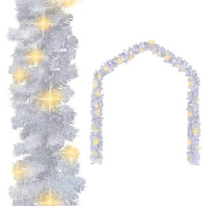 Christmas Garland with LED Lights White
