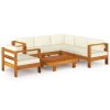 Garden Sofa with Cushions Solid Acacia Wood