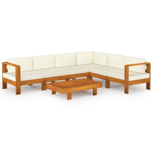 Garden Sofa with Cushions Solid Acacia Wood