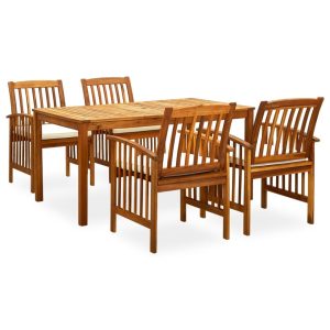 Garden Dining Set with Cushions Solid Acacia Wood
