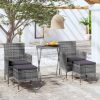 Garden Bistro Set Poly Rattan and Tempered Glass