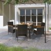Garden Dining Set Poly Rattan and Tempered Glass
