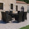 Garden Dining Set Poly Rattan and Glass