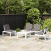 4 Piece Garden Lounge Set with Cushions Plastic
