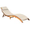 Garden Sun Lounger with Cushion Solid Wood Acacia