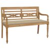 Batavia Bench with Cushion Solid Teak Wood