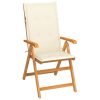Garden Chair with Cushions Solid Teak Wood