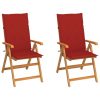 Garden Chair with Cushions Solid Teak Wood