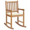 Rocking Chair with Cushion Solid Teak Wood