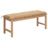 Garden Bench with Cushion Solid Teak Wood