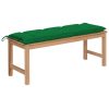 Garden Bench with Cushion Solid Teak Wood