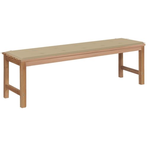 Garden Bench with Cushion Solid Teak Wood