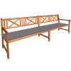 Garden Bench with Cushions Solid Acacia Wood