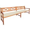 Garden Bench with Cushions Solid Acacia Wood