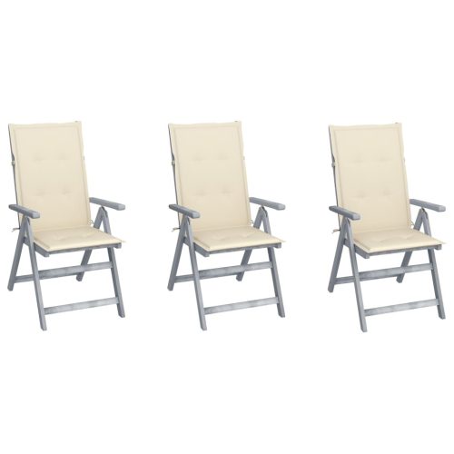 Garden Reclining Chairs with Cushions Solid Wood Acacia