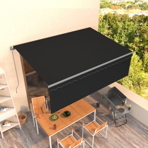 Manual Retractable Awning with Blind Anthracite