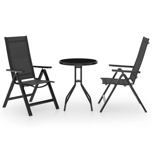 Bistro Set Black and Anthracite