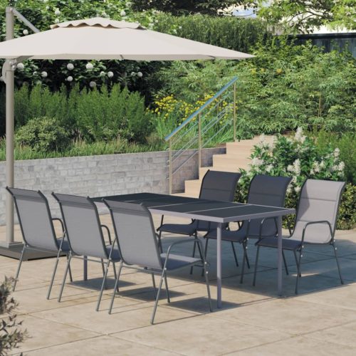 Outdoor Dining Set Steel Anthracite