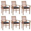 Dining Chairs with Cushions Solid Teak Wood