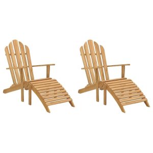 Adirondack Chair with Footrest Solid Wood Teak