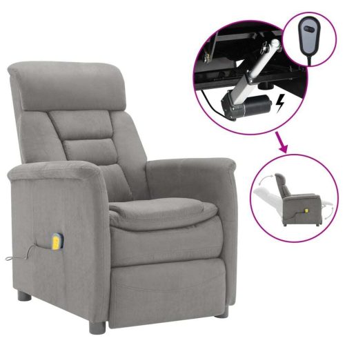 Electric Massage Recliner Faux Suede Leather