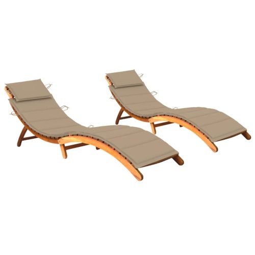 Garden Sun Lounger with Cushion Solid Wood Acacia