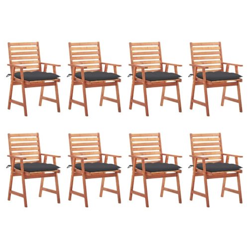 Outdoor Dining Chairs with Cushions Solid Acacia Wood