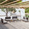 Garden Lounge Set with Cushions Poly Rattan