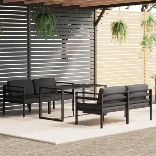 Garden Lounge Set with Cushions Aluminium Anthracite