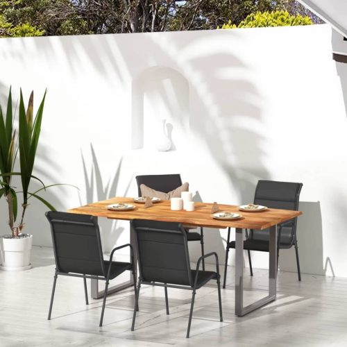 Garden Chairs Steel and Textilene Black