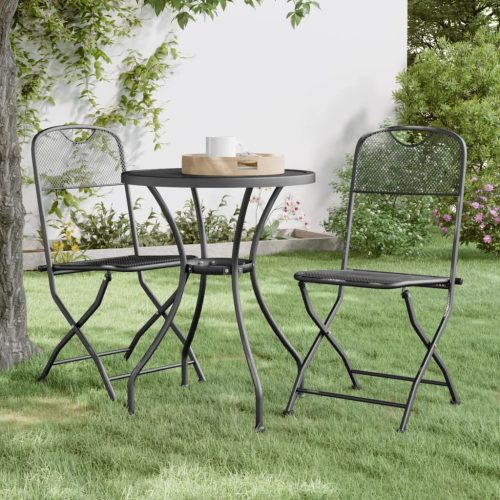 Folding Garden Chairs Expanded Metal Mesh Anthracite