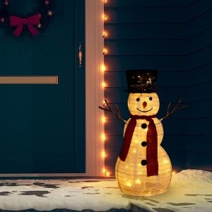 Decorative Christmas Snowman Figure with LED Luxury Fabric
