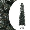 Artificial Slim Christmas Tree with Stand Green PVC