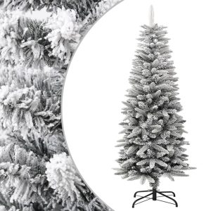 Artificial Slim Christmas Tree with Flocked Snow PVC&PE