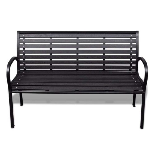 Garden Bench Steel and WPC – 125 cm, Black