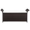 Storage Bench with Cushion 138 cm Poly Rattan Brown